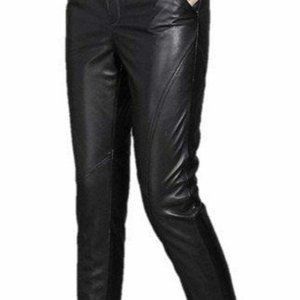 Women"s Real lambskin Leather Black skinny tight fit 100% Real Leather Trouser